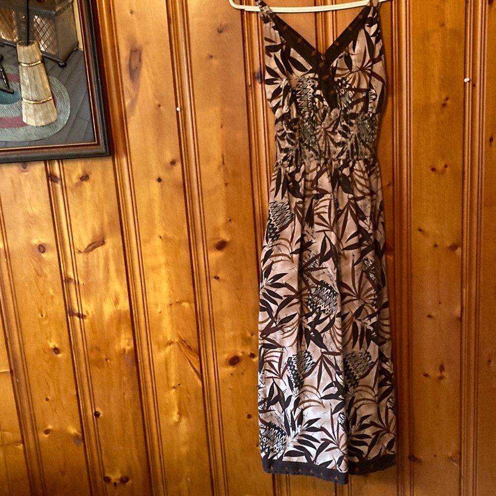 Size Med women’s FASHQUE dress with elastic on the top 52” long from top straps